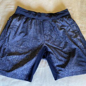 Lululemon Mens THE Short 9" linerless blue pattern
